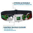 Load image into Gallery viewer, MARVEL UNIVERSE SHE-HULK Logo Full Color Greens Seatbelt Buckle Collar - SHE-HULK Comic Book Cover Poses/Rocks