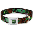 Load image into Gallery viewer, MARVEL UNIVERSE SHE-HULK Logo Full Color Greens Seatbelt Buckle Collar - SHE-HULK Comic Book Cover Poses/Rocks