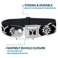 Load image into Gallery viewer, Yellowstone Y Logo Full Color Black/White Seatbelt Buckle Collar - Yellowstone Dutton Ranch and Native American Icons Black/White