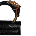 Load image into Gallery viewer, Devon Horse Handle Handbag
Authentic Black Python