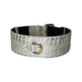 Load image into Gallery viewer, Stunning Silver Snake Classic Collar with Gold Classic Hardware by Allysa Payne Beverly Hills