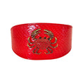 Load image into Gallery viewer, Red Orange Snake Wide Style Collar With Rhinestone Crab Accessory