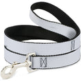 Load image into Gallery viewer, Southlake Paws dog leash in white with black trim and a metal clip for attaching to a collar.