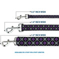 Load image into Gallery viewer, Dog Leash - Argyle Black/Gray/Purple