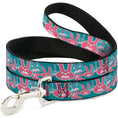 Load image into Gallery viewer, Dog Leash - Angry Bunnies Turquoise/Pinks