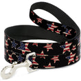 Load image into Gallery viewer, Dog Leash - Americana Stars & Flags Black/Red/White/Blue