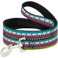Load image into Gallery viewer, Dog Leash - Aztec 14 Seafoam Green/White/Pink/Lime Green/Black
