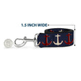 Load image into Gallery viewer, Dog Leash - Anchor3 CLOSE-UP Navy/Red/Cream