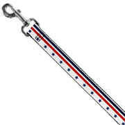 Dog Leash - Americana Stars & Stripes5 White/Blue/Red