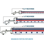 Dog Leash - Americana Stars & Stripes5 White/Blue/Red