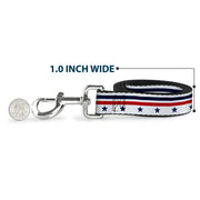 Dog Leash - Americana Stars & Stripes5 White/Blue/Red