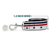 Dog Leash - Americana Stars & Stripes5 White/Blue/Red