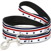 Dog Leash - Americana Stars & Stripes5 White/Blue/Red