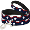 Load image into Gallery viewer, Dog Leash - American Chevron & Stripes White/Red/Blue
