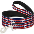 Load image into Gallery viewer, Dog Leash - Americana Stripe w/Stars2 Blue/Red/White