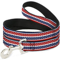 Load image into Gallery viewer, Dog Leash - Americana Stripe w/Mini Stars Blue/Red/White