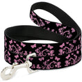 Load image into Gallery viewer, Dog Leash - Butterfly Garden Black/Pink