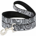 Load image into Gallery viewer, Dog Leash - Bandana/Skulls White/Black