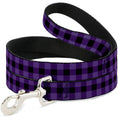 Load image into Gallery viewer, Dog Leash - Buffalo Plaid Black/Purple