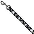 Load image into Gallery viewer, Dog Leash - BD Skulls w/Wings Black/White