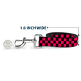 Load image into Gallery viewer, Dog Leash - Checker Black/Neon Pink