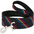 Load image into Gallery viewer, Dog Leash - Checker Stripe Black/Gray/Blue/Gold/Pink