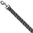 Load image into Gallery viewer, Dog Leash - Checker Black/Multi Pastel