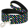 Load image into Gallery viewer, Dog Leash - Checker Black/Multi Pastel