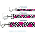 Load image into Gallery viewer, Dog Leash - Checker & Stars Black/White/Pink
