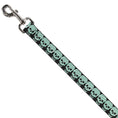 Load image into Gallery viewer, Dog Leash - Checker & Stripe Skulls Black/White/Green