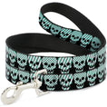 Load image into Gallery viewer, Dog Leash - Checker & Stripe Skulls Black/White/Green