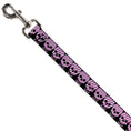 Load image into Gallery viewer, Dog Leash - Checker & Stripe Skulls Black/White/Purple