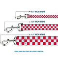 Load image into Gallery viewer, Dog Leash - Checker Crimson/White