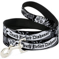 Load image into Gallery viewer, Dog Leash - Death Before Dishonor Black/White