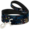 Load image into Gallery viewer, Dog Leash - Dead Men Tell No Tales CLOSE-UP Turquoise