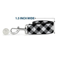 Load image into Gallery viewer, Dog Leash - Diagonal Buffalo Plaid Black/White