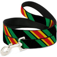 Load image into Gallery viewer, Dog Leash - Diagonal Stripes Black/Green/Yellow/Red