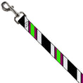 Load image into Gallery viewer, Dog Leash - Diagonal Stripes Black/White/Pink/Green