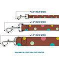 Load image into Gallery viewer, Dog Leash - Dots Brown/Multi Pastel