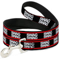 Load image into Gallery viewer, Dog Leash - Double SWAG Black/White/Red Stripe