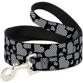 Load image into Gallery viewer, Dog Leash - Eighties Hearts Black/White