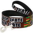 Load image into Gallery viewer, Dog Leash - EAT SLEEP SKATE Brown/Rasta Burst