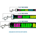 Load image into Gallery viewer, Buckle-Down Dog Leash - EAT SLEEP RAVE REPEAT Black/Multi Neon