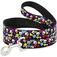 Load image into Gallery viewer, Dog Leash - Funky Skulls Hearts & Stars Black/Multi Color