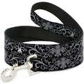 Load image into Gallery viewer, Dog Leash - Fleur-de-Lis w/Filigree Black/Gray