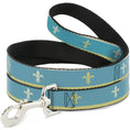 Load image into Gallery viewer, Dog Leash - Fleur-de-Lis2 Baby Blue/Tan/Lime Green