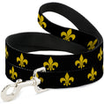 Load image into Gallery viewer, Dog Leash - Fleur-de-Lis Black/Yellow