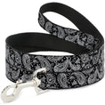Load image into Gallery viewer, Dog Leash - Floral Paisley Black/White