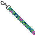 Load image into Gallery viewer, Dog Leash - Floral Burst Turquoise/Blues/Pinks/Yellow/Green