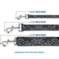 Load image into Gallery viewer, Dog Leash - Floral Paisley2 Black/White
